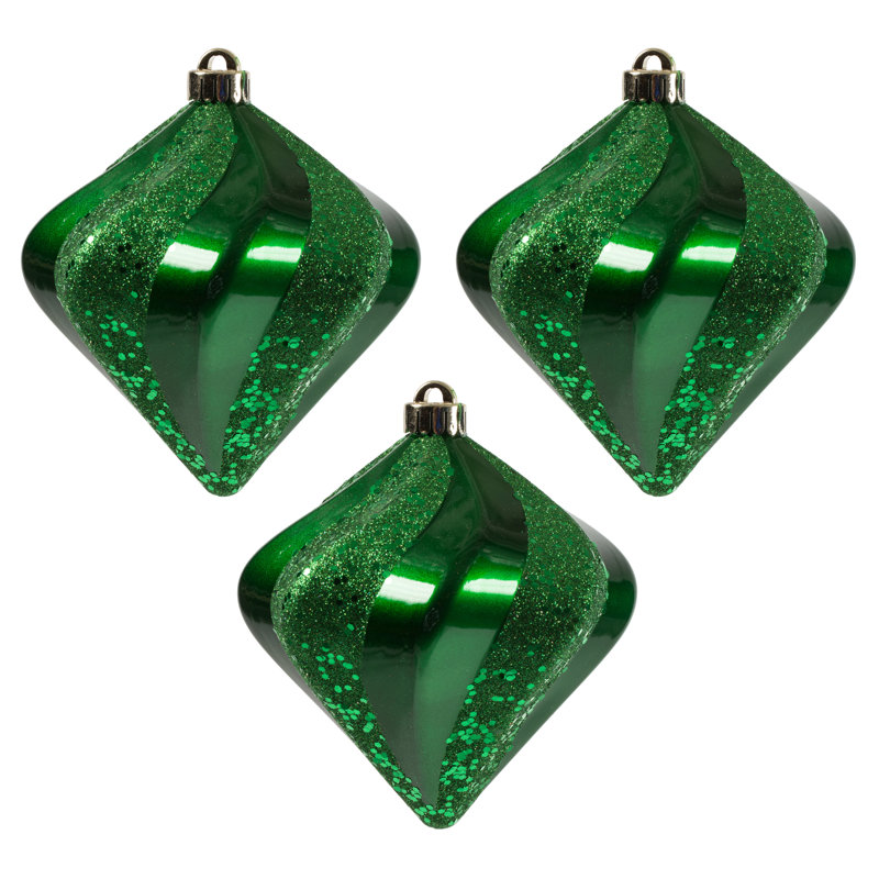 Ornement de Noël Swirl Diamond, Vert