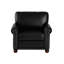 Chaise de salon simple avec pieds en bois et similicuir noir