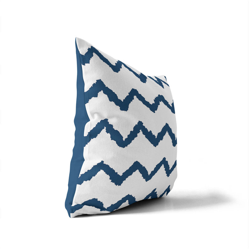 Chevron Wave Big Throw Pillow, 16"H x 16"W, Navy