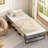 Veola Folding Bed, guest bed, office rest bed with 4'' Mattress, outside bed, Metal Structure with elasticity and flexible wood slats-880757458