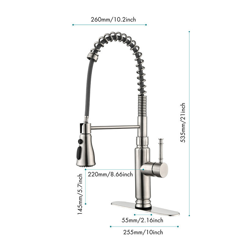 Robinet de cuisine Casa Eclat, Nickel brossé