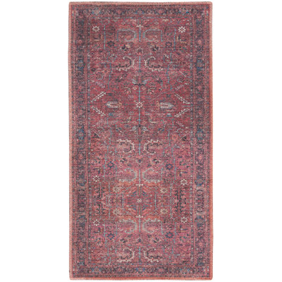 Machine Washable Oriental Red Area Rug