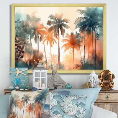 Art floral sur toile majestueux, palmiers tropicaux I