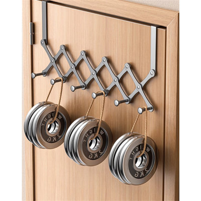 Metal Adjustable Over-The-Door Hook Rack