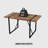 55 Inch Modern Rustic Industrial Dark Wood Tone MDF Dining Table, 1.5" Thick Tabletop & Black Rectangular Metal Legs, Home Kitchen Dinner Table For 4-6 People-1237272166