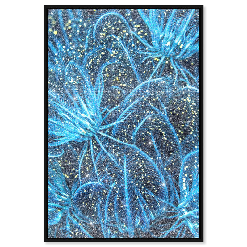 Neon garden Canvas Abstract Print by Oliver Gal, Black Frame, 10 x 15, 31"H x 21"W, Black Floater Frame