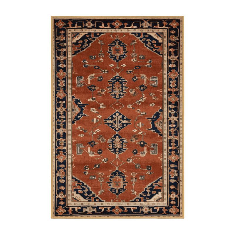 Machine Washable Art Deco Brown Area Rug, Rectangle 8' x 12'
