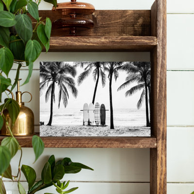 The Boards Peaceful Tranquil Abstract Palm Tree Coastal, art mural