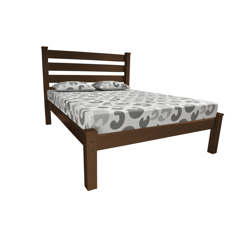 Brown Solid Wood Full Bed Frame