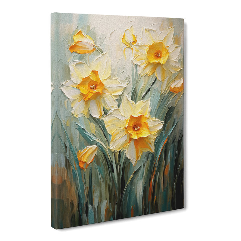 Daffodil Flower Impressionism No.2 - Print, 76cm H x 50cm W x 3cm D