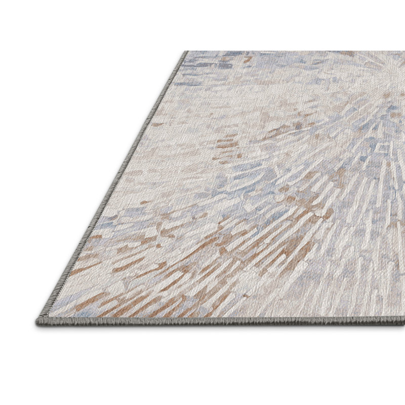 Tapis gris lavable à la machine, Rectangle 7 pi x 9 pi