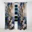 Ailes de papillon doré bleu et fleurs I - Rideau traditionnel - Velours obscurcissant - 1 panneau