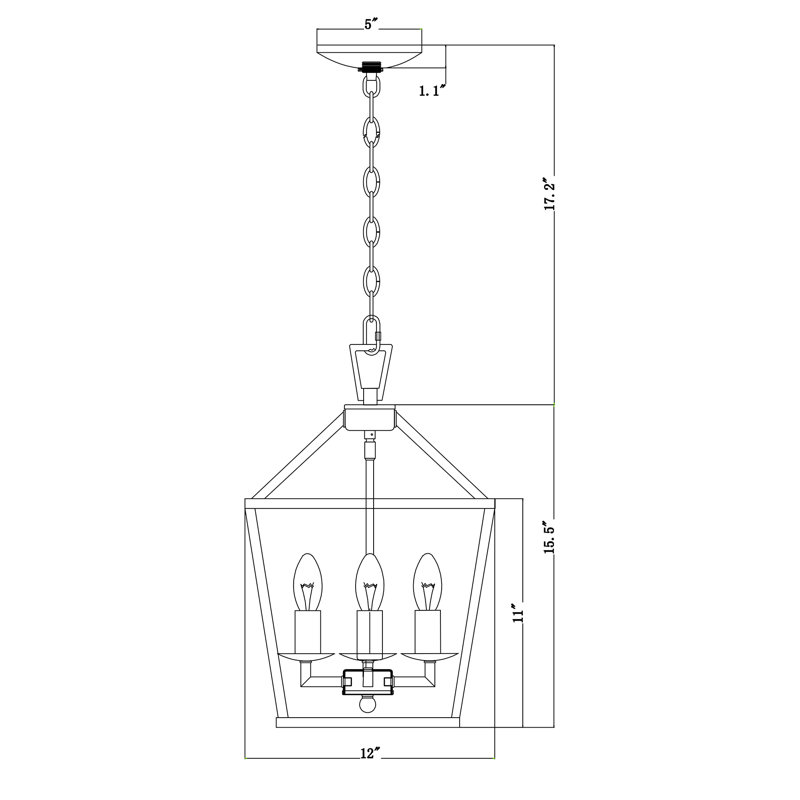 Donta 4 - Light Dimmable Lantern Geometric Chandelier