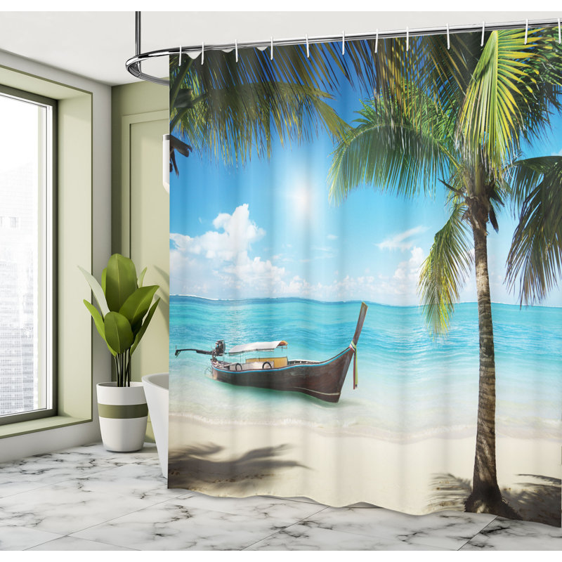 Ensemble de rideau de douche + crochets, H 69 po x l 105 po