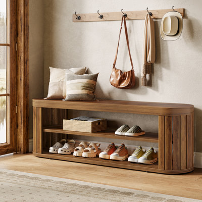 2-Tier Entryway Bench with Shoe Storage