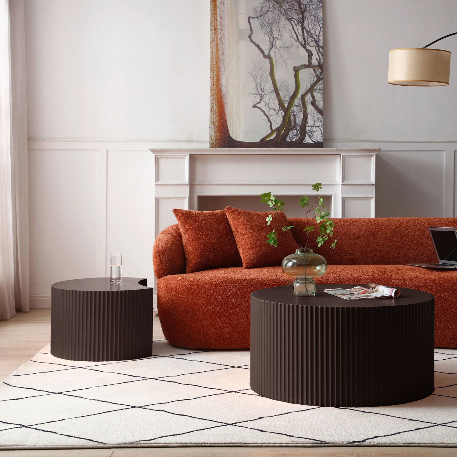 Berneice 55" Nesting Coffee Table, Brown