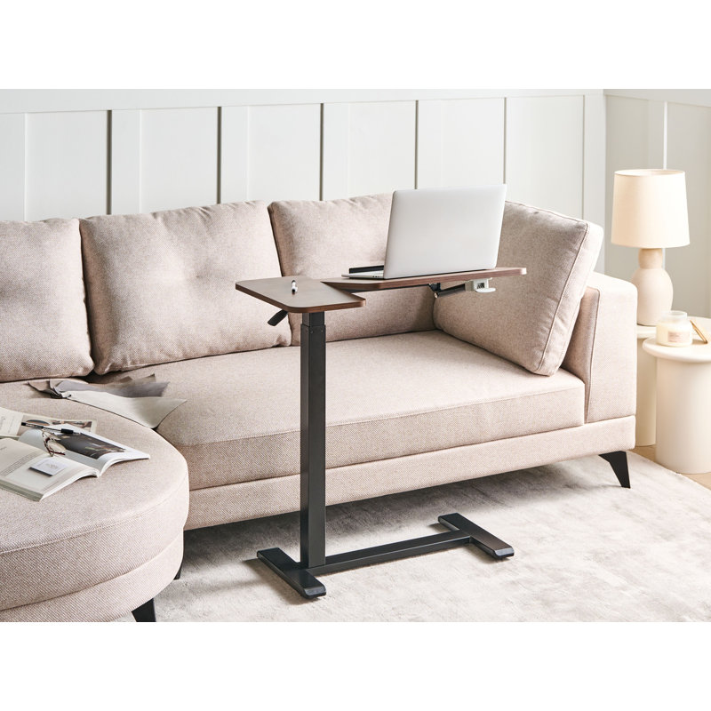 Adjustable Metal Base Standing Desk, Brown/Black