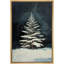 Moody, vert foncé, sapin de Noël, paysage d'hiver, décor de vacances, impression sur toile encadrée-107118546-107118542
