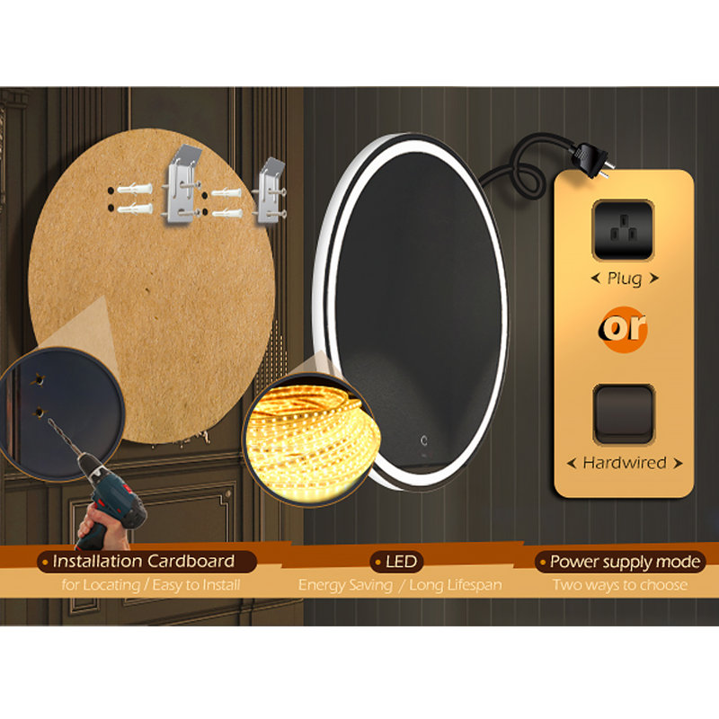Miroir de salle de bain Maielle, 39'' H x 39'' W x 1'' D