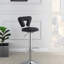 Tabouret de bar ajustable à gaz au fini noir en similicuir avec structure en métal, ensemble de 2 chaises modernes et élégantes-1382801793