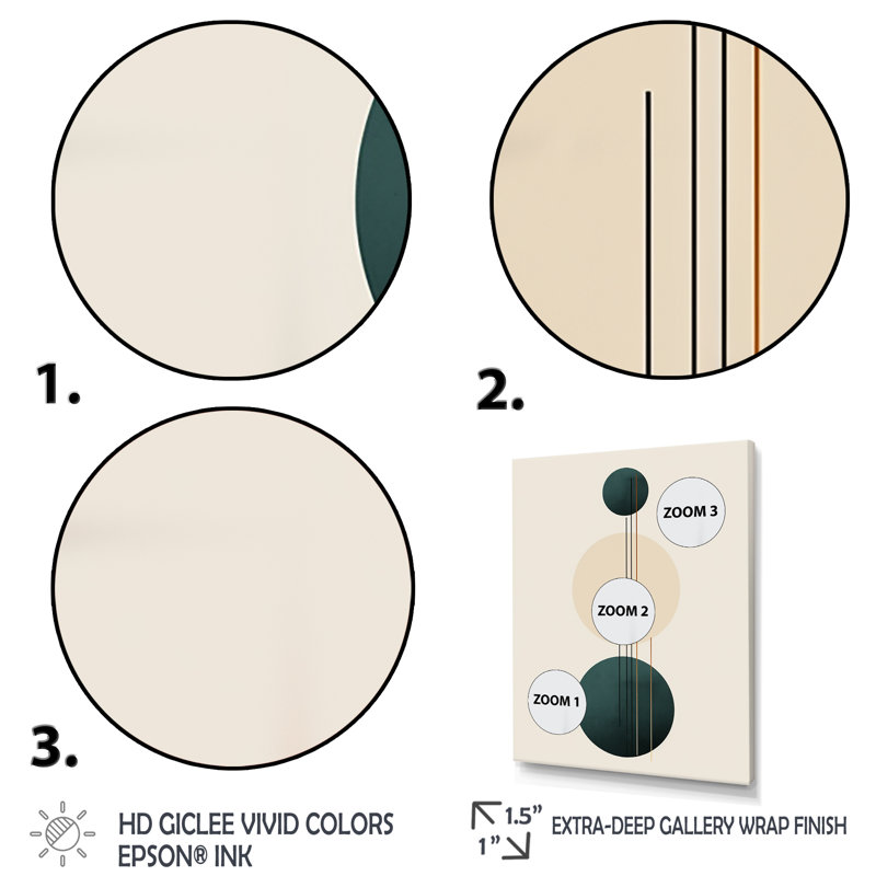 Motif géométrique Mid-Century rétro brun et bleu - Imprimé, H 32 po x l 24 po x P 1 po, Cadre flottant blanc