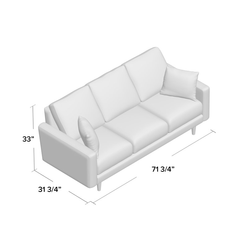 Canapé à accoudoirs carrés Craigmont, Bourgogne, H 33,1 po x l 71,7 po x P 31,7 po