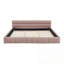 Très grande base de lit tapissier en chenille avec tête de lit capitonnée-557385605