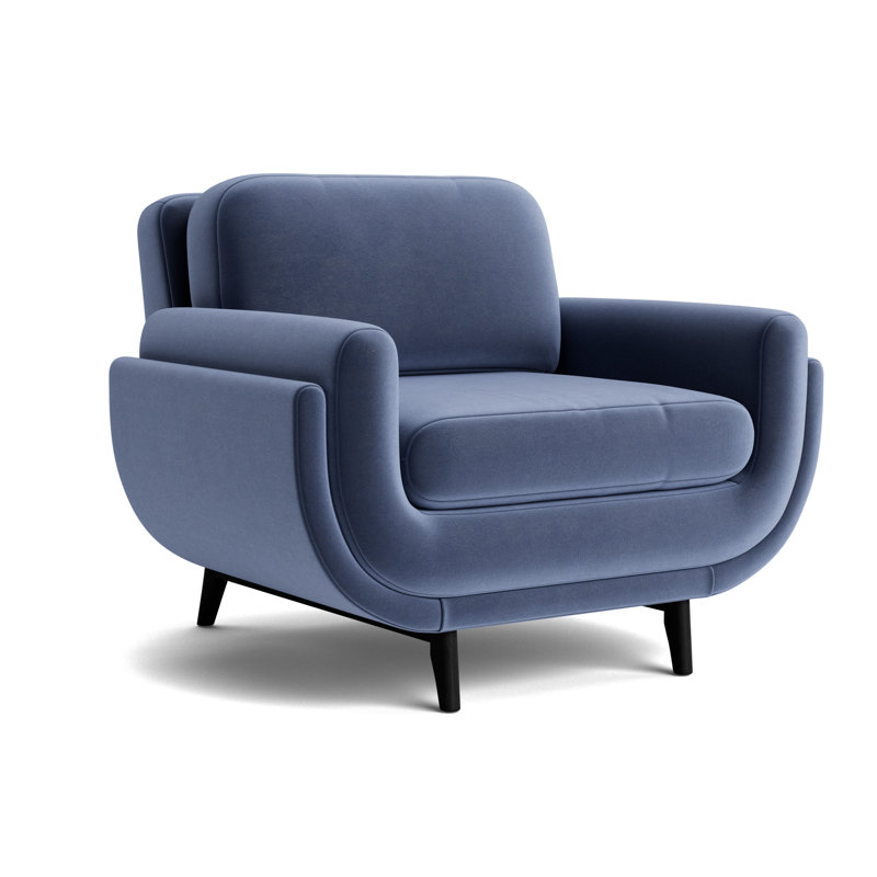 Regatta Chair, Performance Velvet - Indigo, Black
