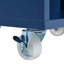 Îlot de cuisine avec table allongée K&K, îlot de cuisine sur roulettes avec lumières DEL, prises de courant et 2 portes en verre cannelé, îlot de cuisine avec compartiment de rangement et 3 tablettes ouvertes latérales, bleu marine-1250262109