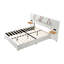 Grand lit tapissier en velours beige