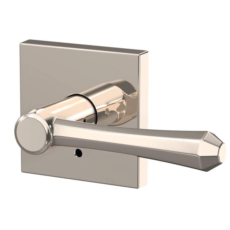 Dempsey Non-Turning Lever with Collins Trim, Polished Nickel