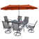 Alyah 6 - Person Metal Patio Dining Set with Rectangular Table