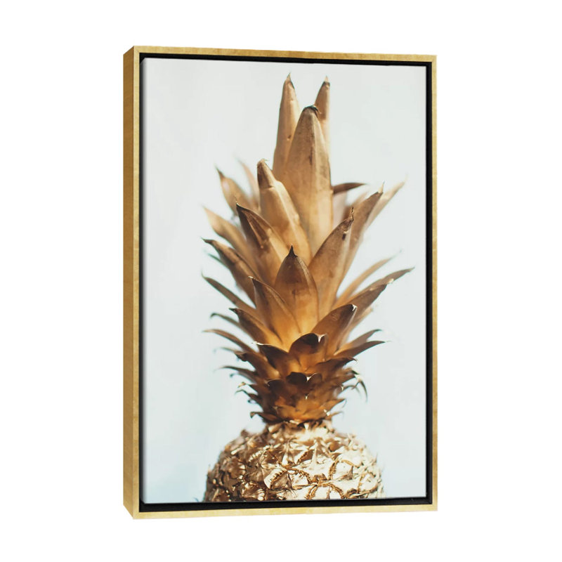 « the gold ananas » par chelsea victoria-reproduction d’art, H 26 po x l 18 po x 1,5 po, Toile encadrée d'or