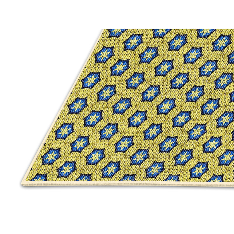 Tapis géométrique bleu, Rectangle 5 pi x 7 pi