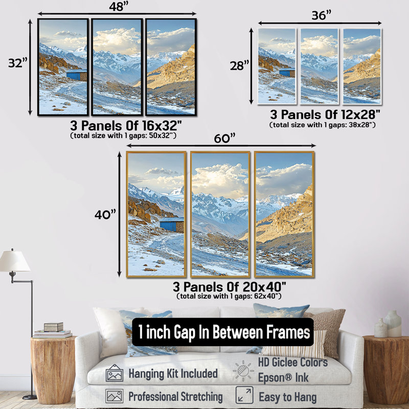 Ensemble de décorations murales Blue Atlas Mountains Landscape - Morocco, H 28 po x l 36 po x P 1 po