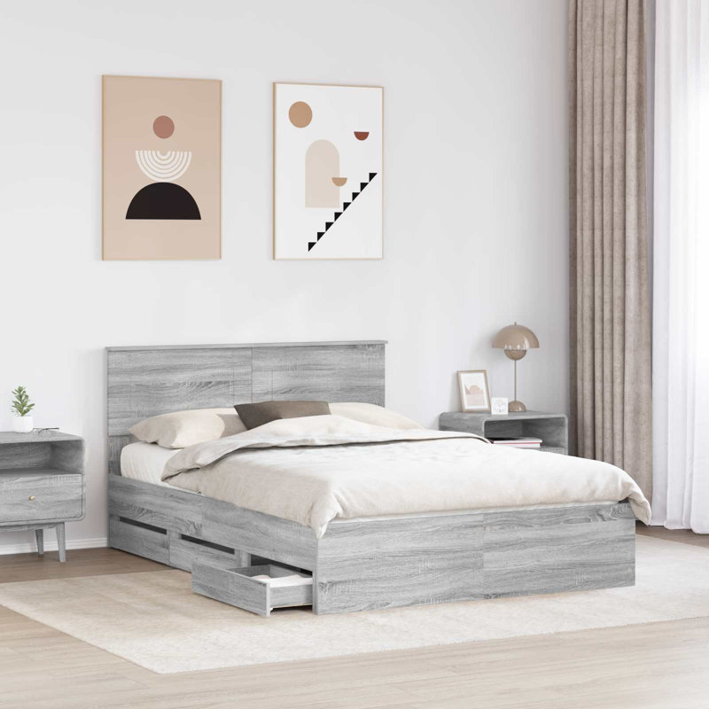 Bed, Kingsize (5'), Grey Sonoma