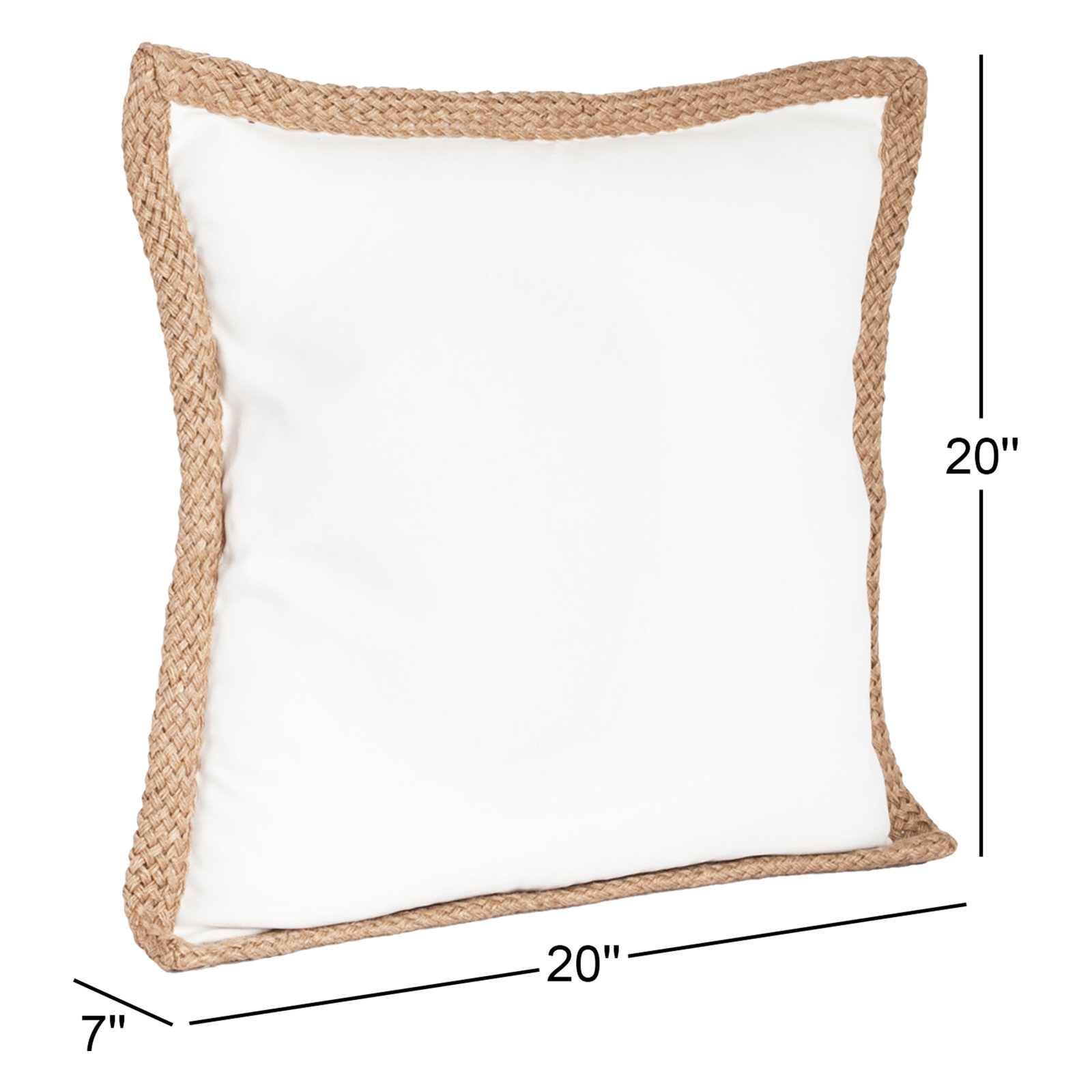 Camelia Cotton Throw Pillow, Ivory