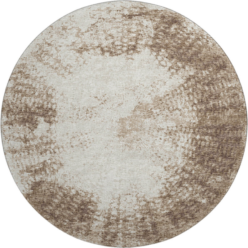 Tapis brun lavable à la machine de qualité supérieure Mayfield, Rond 8 pi