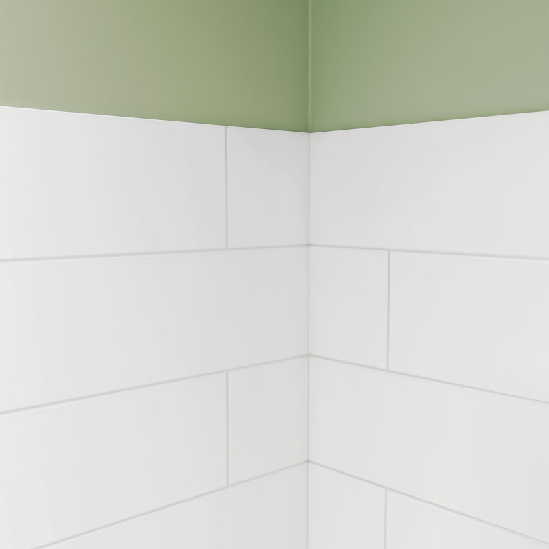 DreamLine DreamStone 36 in. D x 62 in. W x 84 in. H Shower Wall Kit in White Modern Subway Pattern