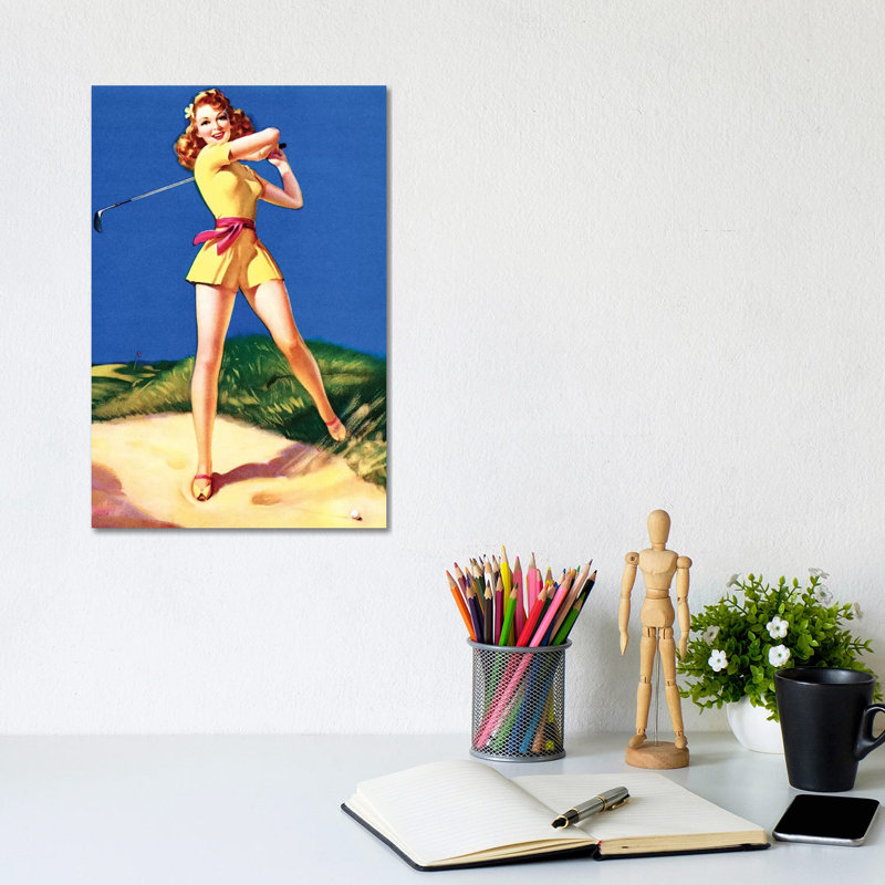 Plenty On The Ball Pin-Up - Print on Canvas, Wrapped Canvas, 20.32 cm H x 30.48 cm W