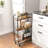 Slim Storage Cart, 3-tier Narrow Cart With Handle, 7.5''w Slide Out Rolling Utility Cart Mobile Shelving Unit Organizer For Small Spaces Kitchen Laundry Narrow Places, Rustic Brown Bf18tc01