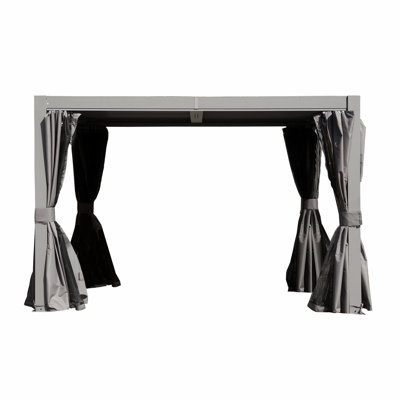 Pergola d'extérieur 10 x 10 pi avec persiennes réglables - gris
