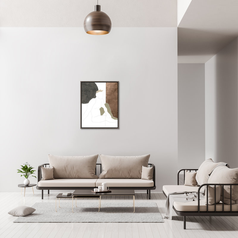 «Sepia Mood VI» par Bella Lane - peinture encadrée, art mural, Image au pinceau gel