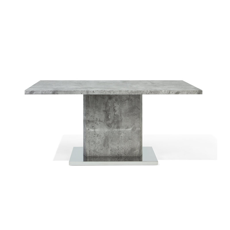 Wiesner Metal Base Dining Table, Concrete