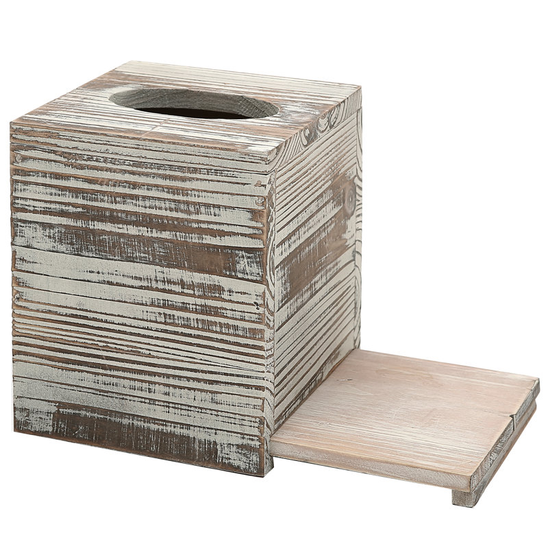 Tissue Box Cover, Torched Wood