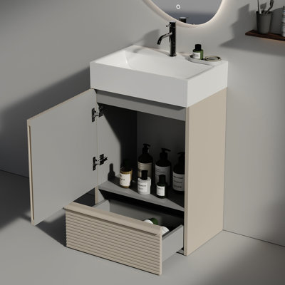 Lavabo de salle de bain Modern - lavabo autoportant en cachemire gris 20 po