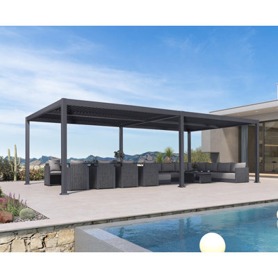 24.8 Ft. W X 13 Ft. D Aluminum Louvered Pergola