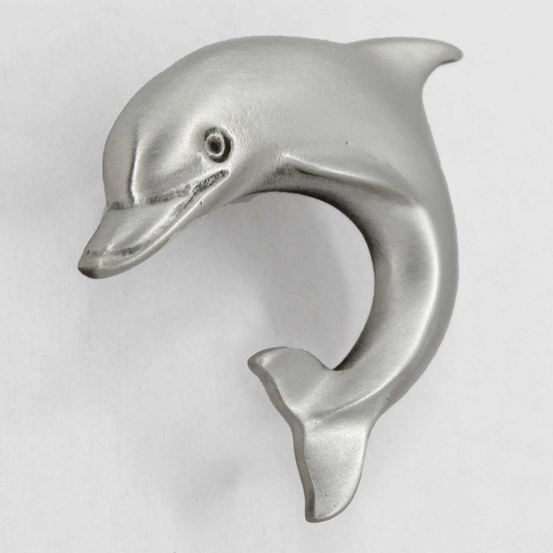 1.9" Dolphin Left Facing Small Knob, 1.9" L x 1.7" W, Brushed Nickel, 2