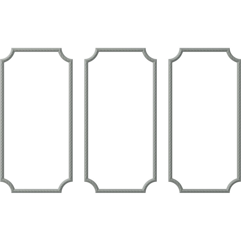 Moulure à panneau de feuilles d'acanthe Reeded, L 28 po x H 72 po, Triple