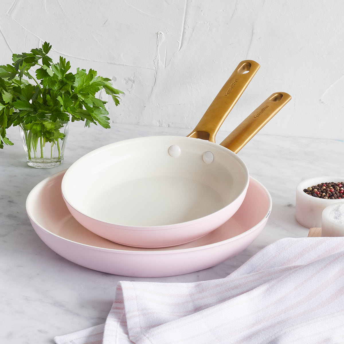 GreenPan Reserve 2-Piece Frying Pan Set, Blush